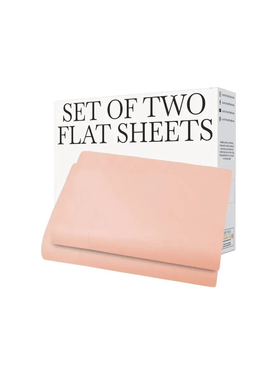 Комплект из 2 плоских простыней Vilano Premium Ultra Soft Southshore Fine Linens — изображение 4 из 5, пудровый розовый
