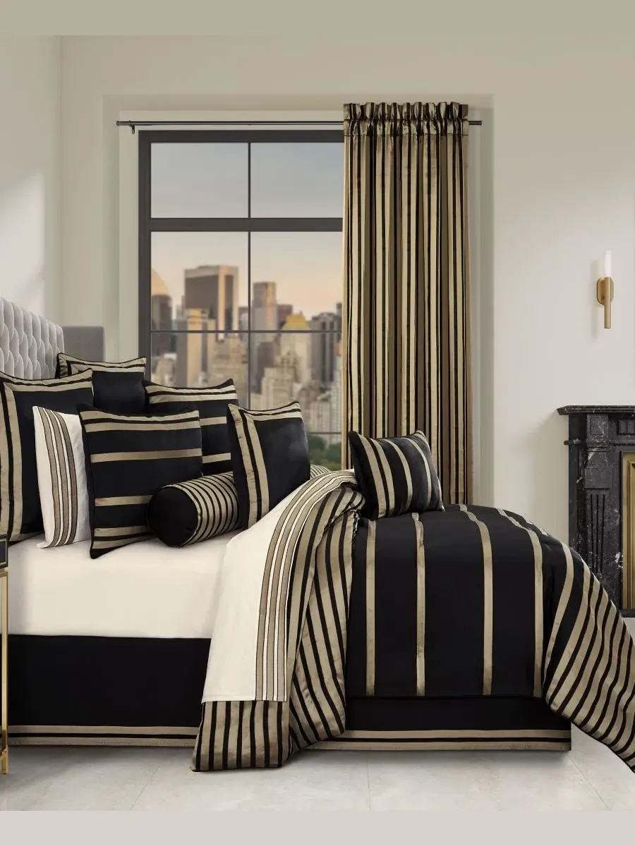 Комплект стеганого постельного белья Calvari 4-Pc. Comforter Set J Queen New York — черный