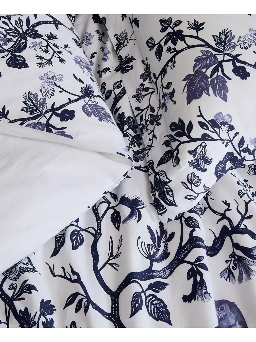 Комплект постельного белья Ava Floral 3-Piece, King Brooklyn Loom — изображение 5 из 5, белый синий