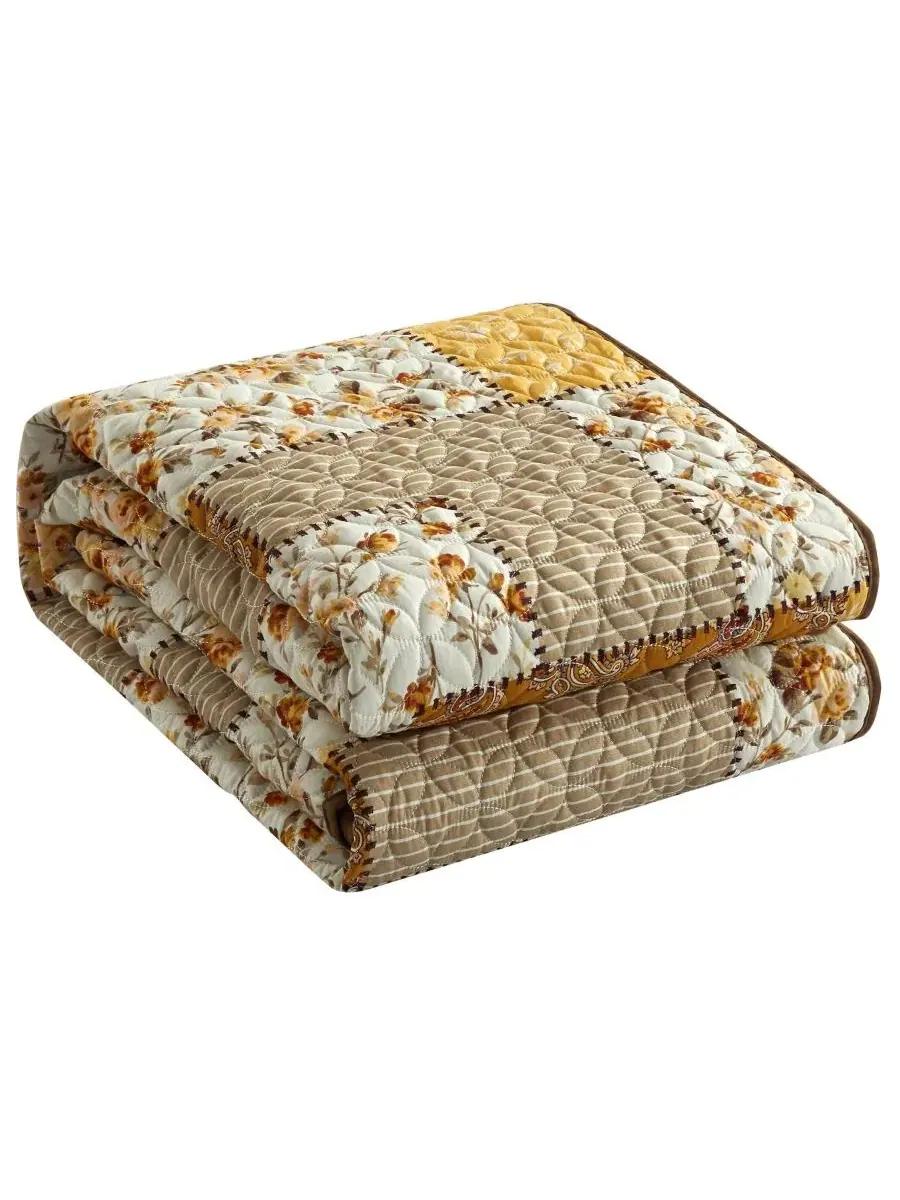 Комплект стеганого покрывала Kerry Floral, 3 предмета, Queen Stratford Park — изображение 3 из 5, золото