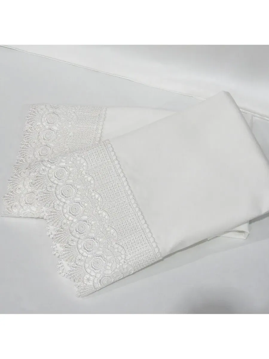Наволочки с 4-дюймовым кружевным кантом, пара Egyptian Linens — изображение 2 из 5, серый