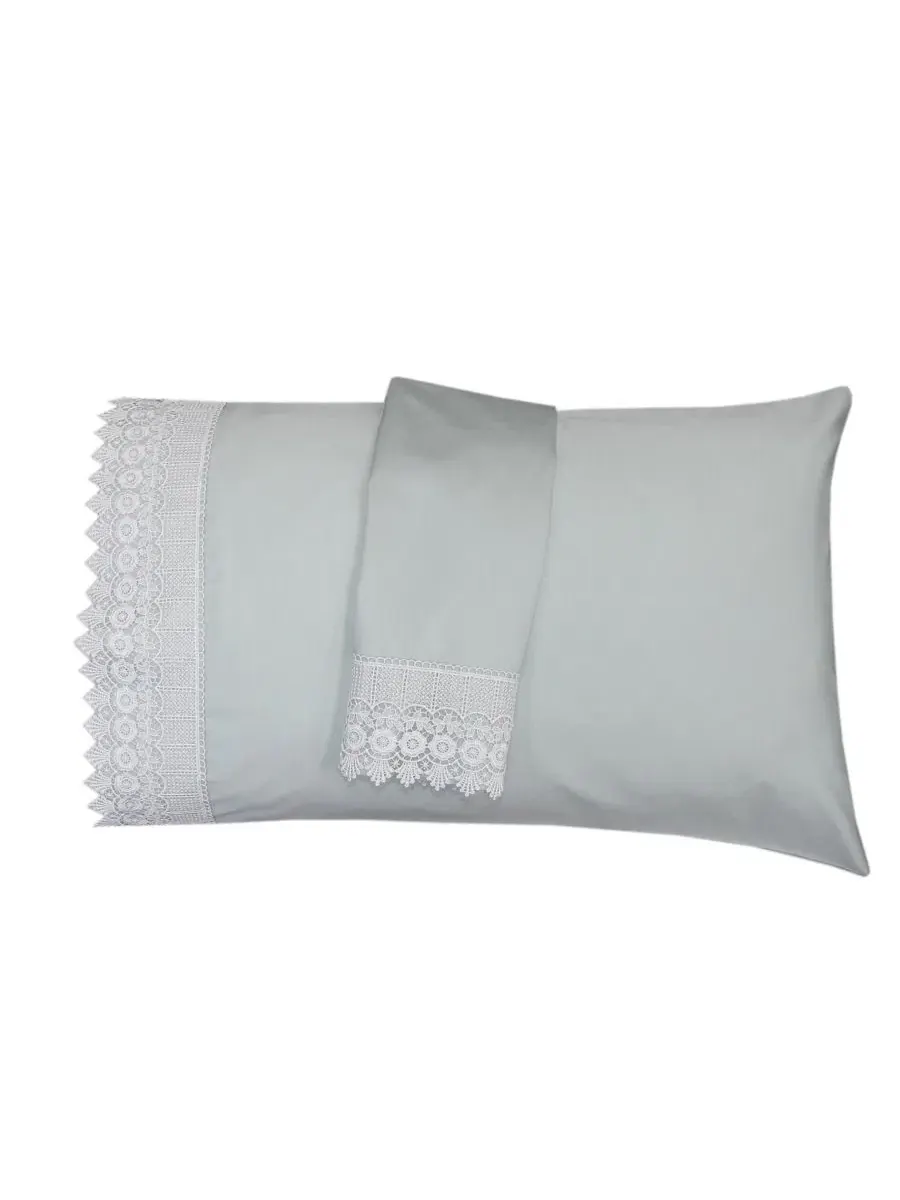 Наволочки с вышивкой 4 дюйма, пара Egyptian Linens — изображение 1 из 5, синий