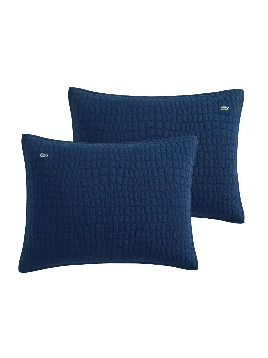Комплект стеганого одеяла Croc Scale Cotton 3-пр., Full/Queen Lacoste Home — изображение 7 из 7, темно-синий