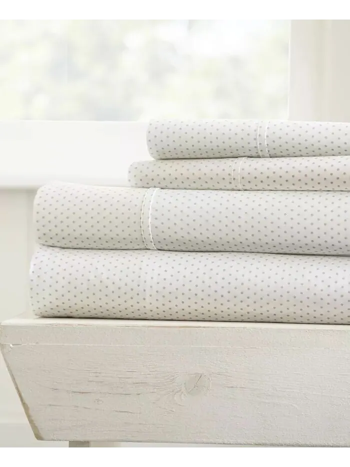 Комплект простыней с ультрамягким узором премиум-класса Farmhouse Chic от Home Collection ienjoy — изображение 1 из 9