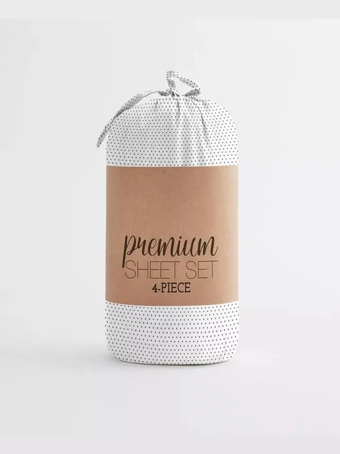 Комплект простыней с ультрамягким узором премиум-класса Farmhouse Chic от Home Collection ienjoy — изображение 4 из 8, серый