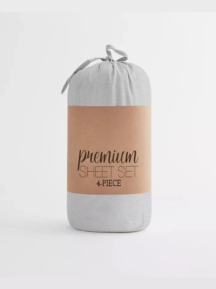 Ансамбль простыней с ультрамягкими узорами Boho & Beyond Premium от Home Collection ienjoy Home — изображение 8 из 9, серый