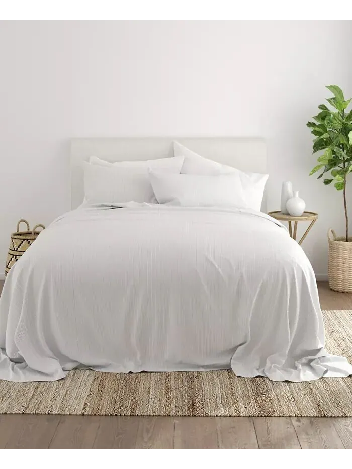 Ансамбль простыней с ультрамягкими узорами премиум-класса Boho & Beyond от Home Collection ienjoy — изображение 2 из 9, серый