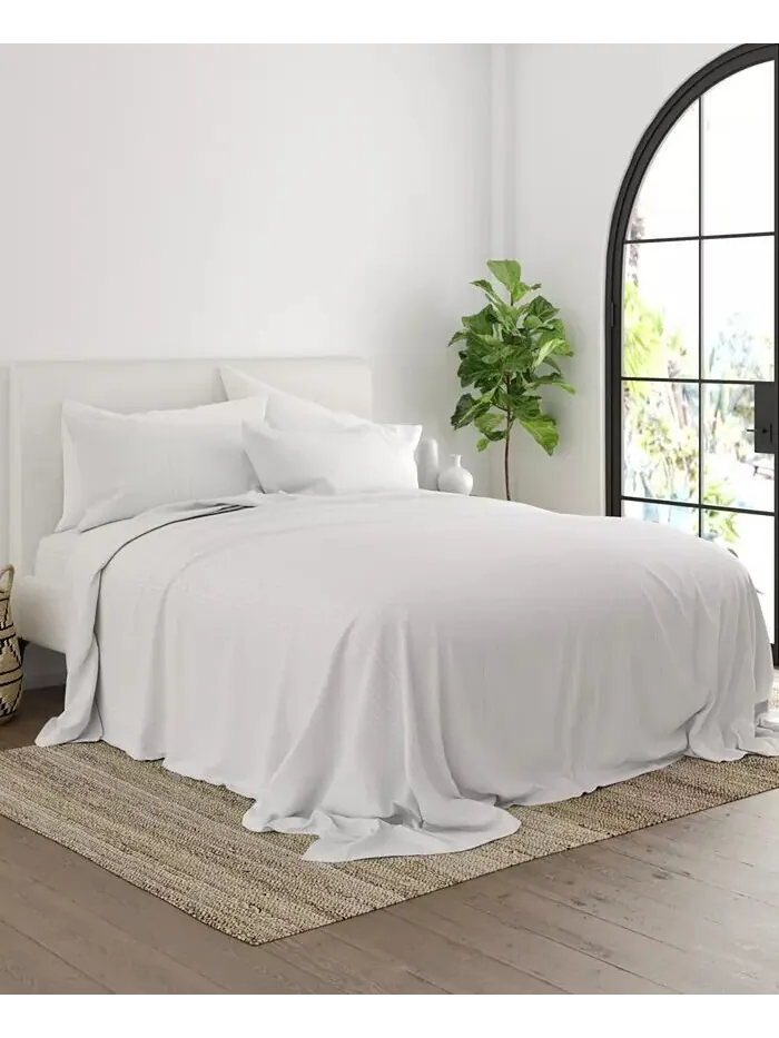Ансамбль простыней с ультрамягкими узорами премиум-класса Boho & Beyond от Home Collection ienjoy — изображение 6 из 9, серый