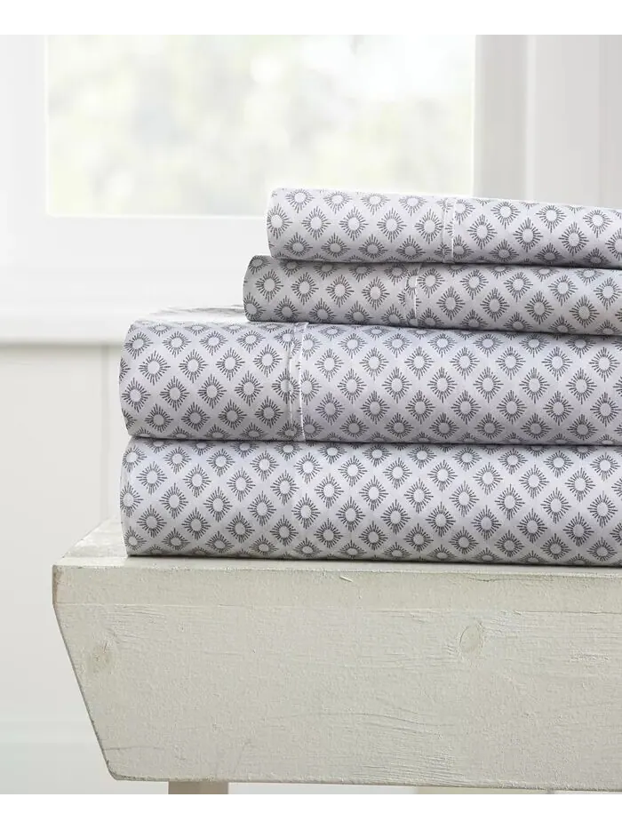 Ансамбль простыней с ультрамягкими узорами Boho & Beyond Premium от Home Collection ienjoy Home — изображение 1 из 9, серый