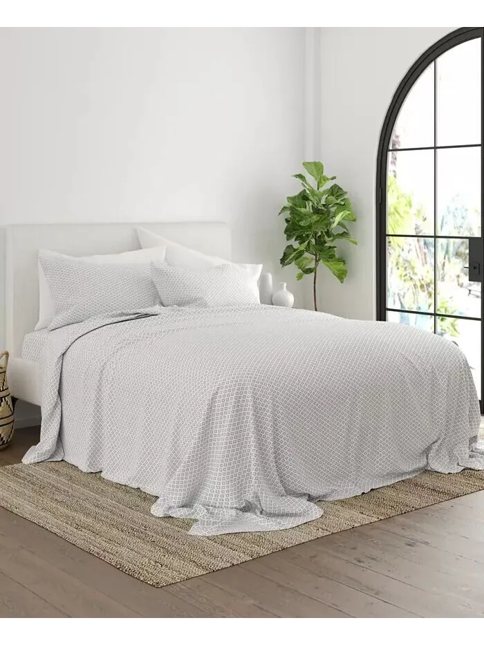 Ансамбль простыней с ультрамягкими узорами Boho & Beyond Premium от Home Collection ienjoy Home — изображение 6 из 9, серый