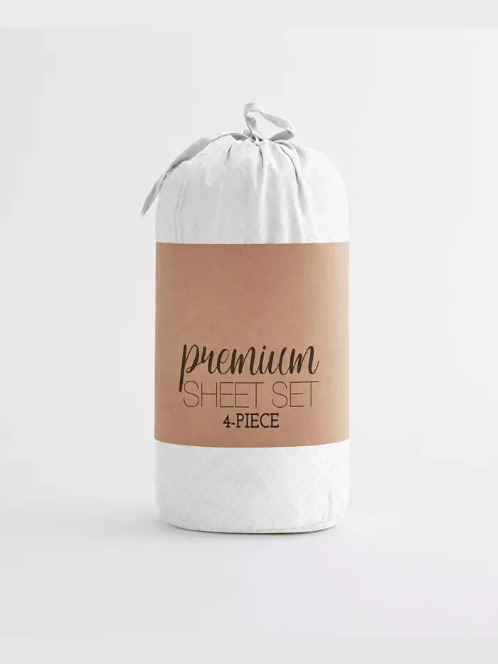 Ансамбль простыней с ультрамягкими узорами Boho & Beyond Premium от Home Collection ienjoy Home — изображение 8 из 9, серый