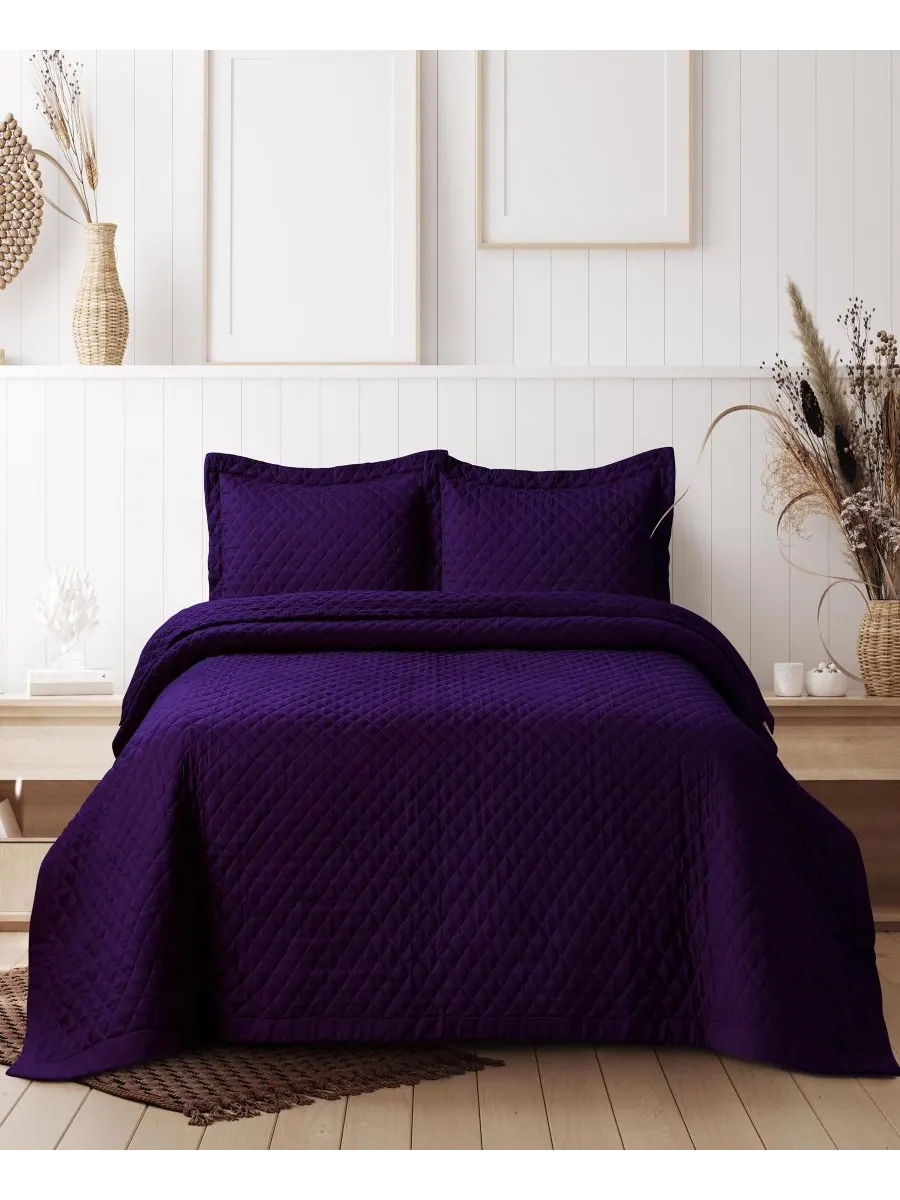 Комплект постельного белья Brisbane Microfiber Solid Oversized Quilt Set, Twin Tribeca Living — изображение 1 из 3