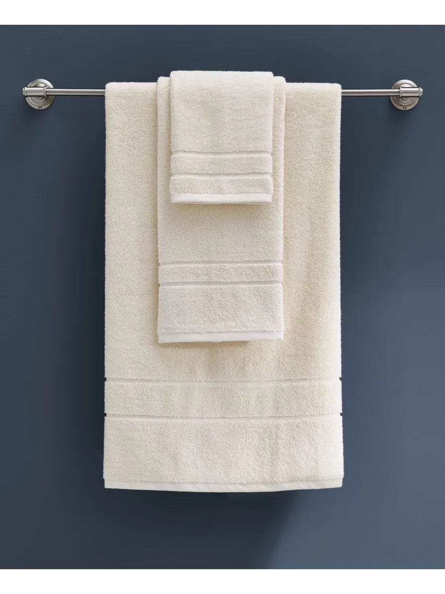 Набор из 2 банных полотенец Martex из хлопка Supima с низким содержанием ворса Clean Design Home — изображение 4 из 10, белый