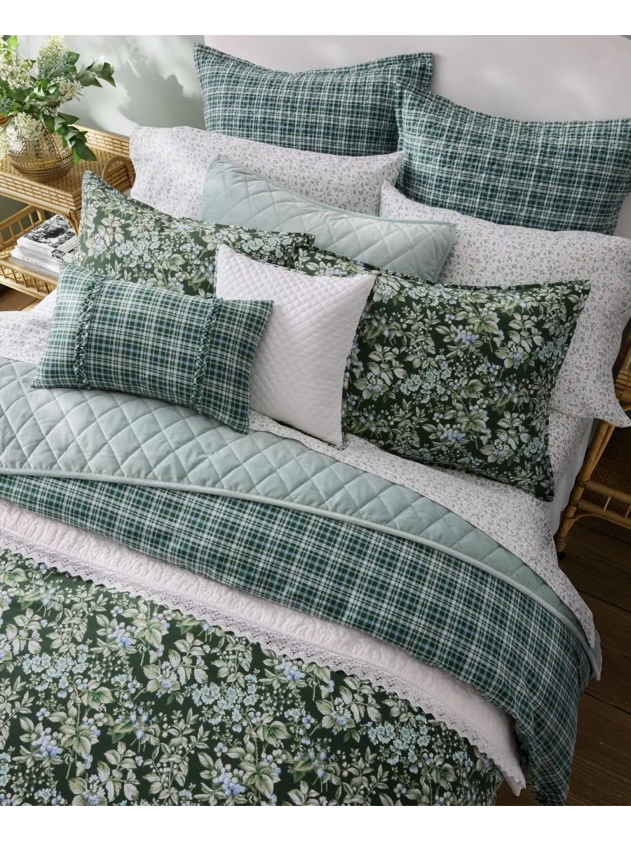 Комплект постельного белья Bramble Floral из хлопка, двусторонний, 7 предметов, размер King Laura — изображение 3 из 10