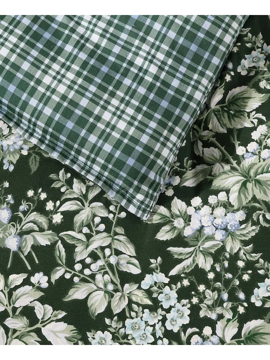 Комплект постельного белья Bramble Floral из хлопка, двусторонний, 7 предметов, размер King Laura — изображение 4 из 10