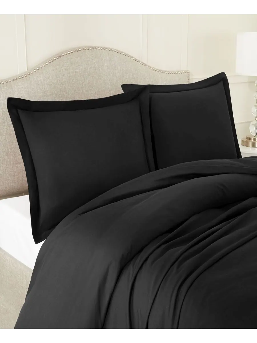 Комплект постельного белья Neslt Super Soft Double Brushed Microfiber, 3 предмета, размер Queen — изображение 3 из 7, черный