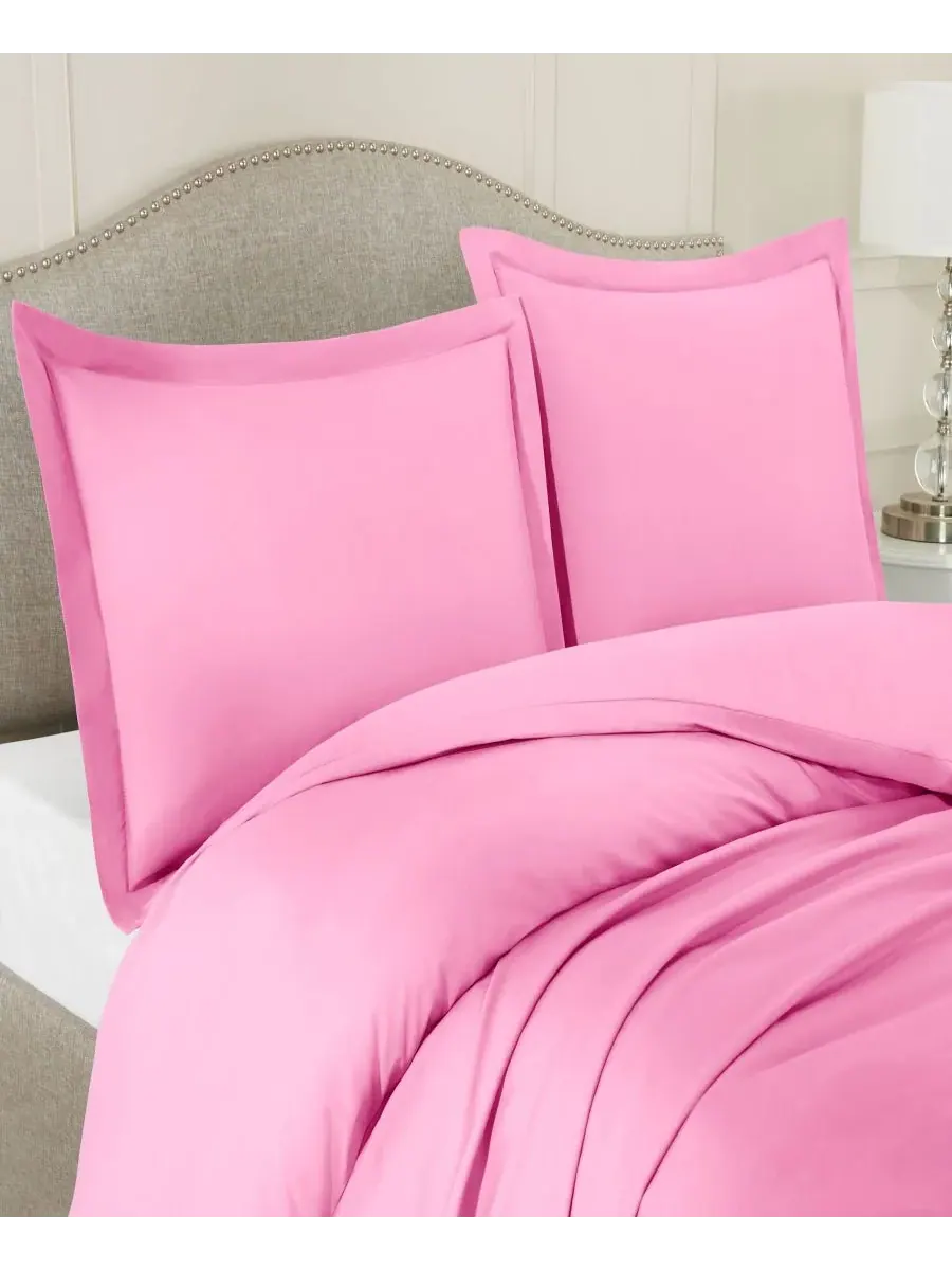 Комплект постельного белья Neslt Super Soft Double Brushed Microfiber, 3 предмета, размер Queen — изображение 3 из 7, розовый