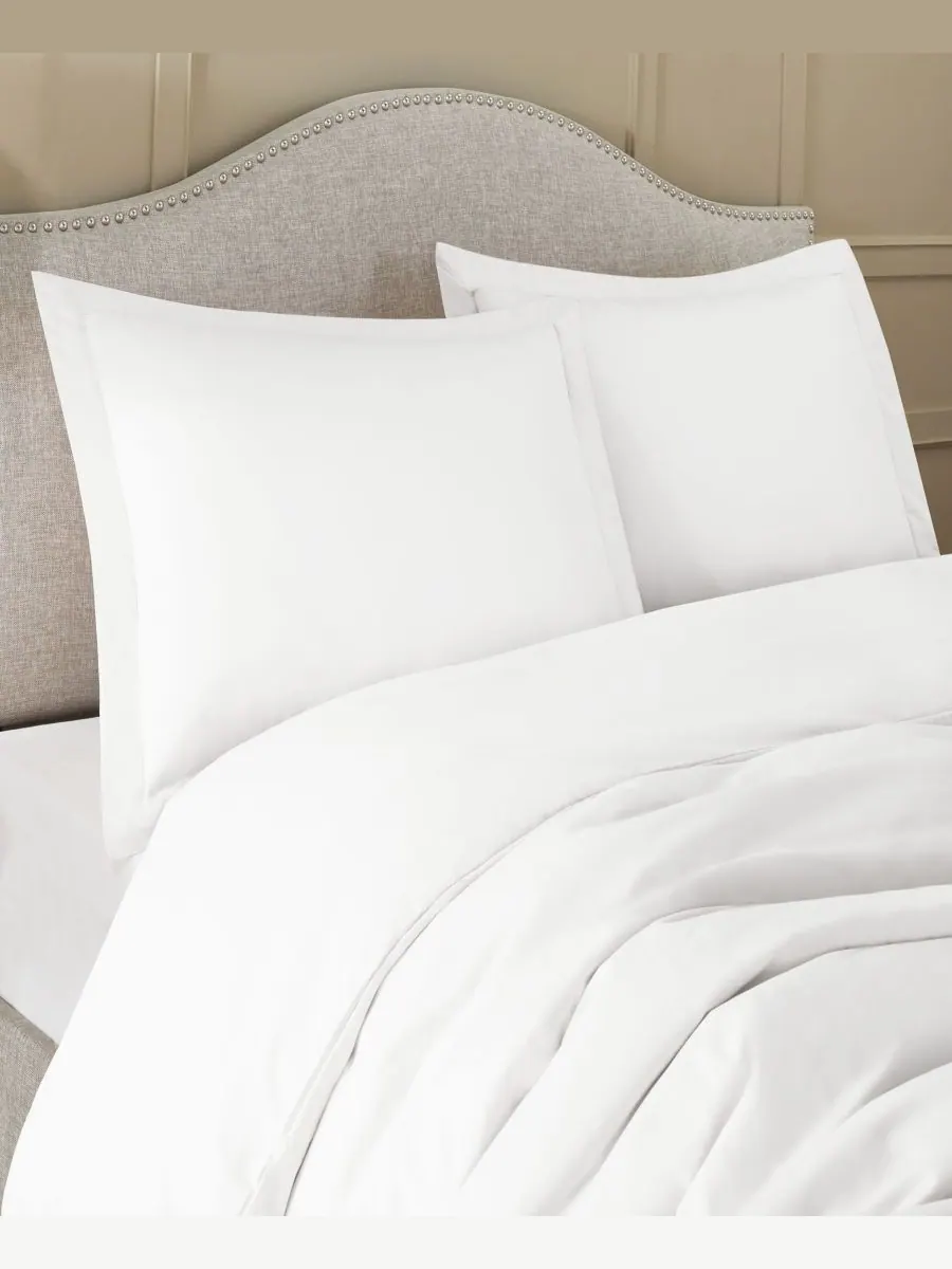 Комплект постельного белья Neslt Super Soft Double Brushed Microfiber, 3 предмета, размер Queen — изображение 3 из 7, белый