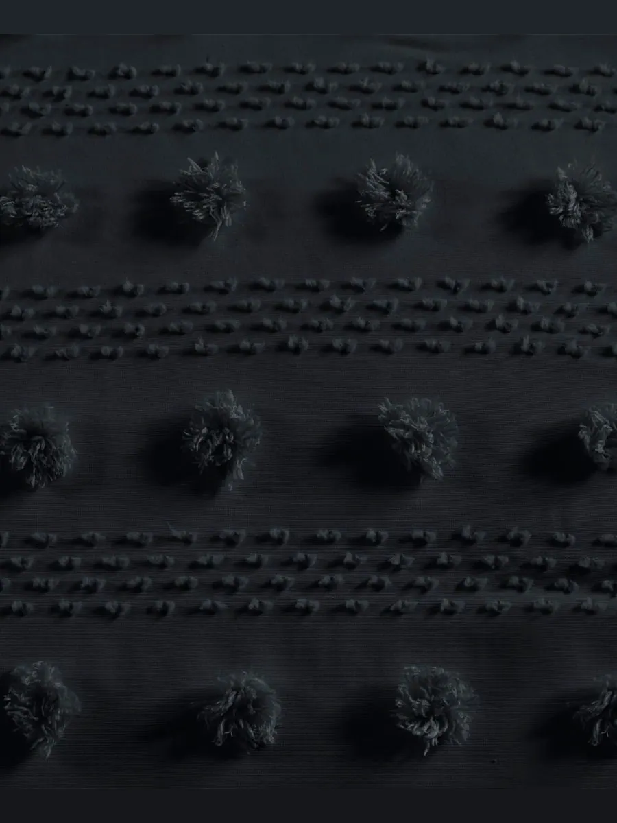 Комплект постельного белья Lucy Clip Jacquard из 3 предметов, размер King/California King — изображение 3 из 10, черный