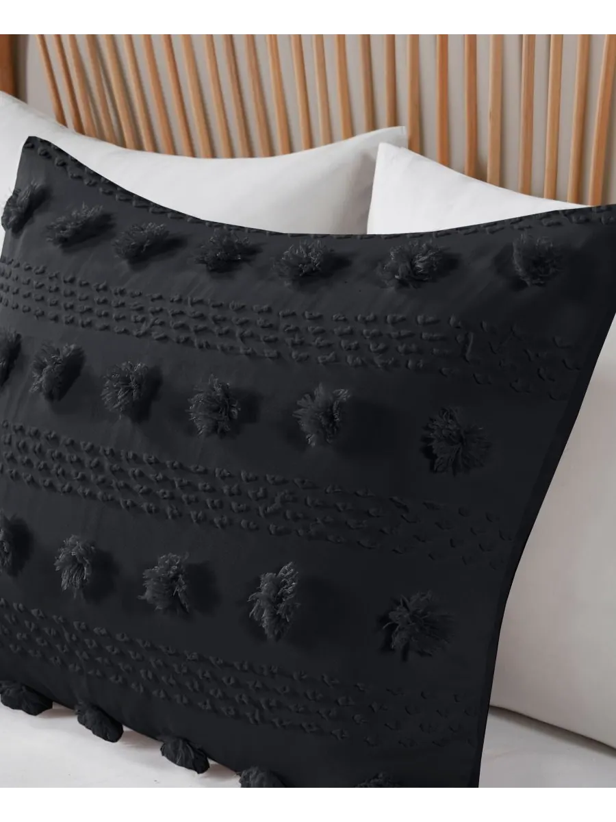 Комплект постельного белья Lucy Clip Jacquard из 3 предметов, размер King/California King — изображение 5 из 10, черный