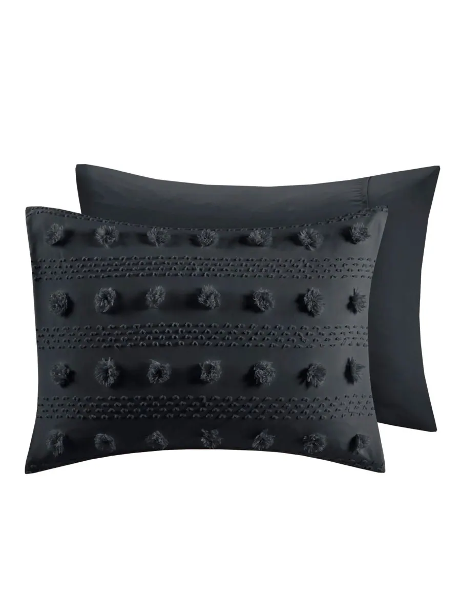 Комплект постельного белья Lucy Clip Jacquard из 3 предметов, размер King/California King — изображение 7 из 10, черный