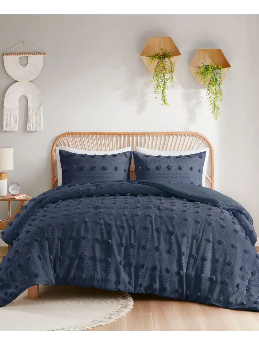 Комплект постельного белья Lucy Clip Jacquard из 3 предметов, размер King/California King — синий