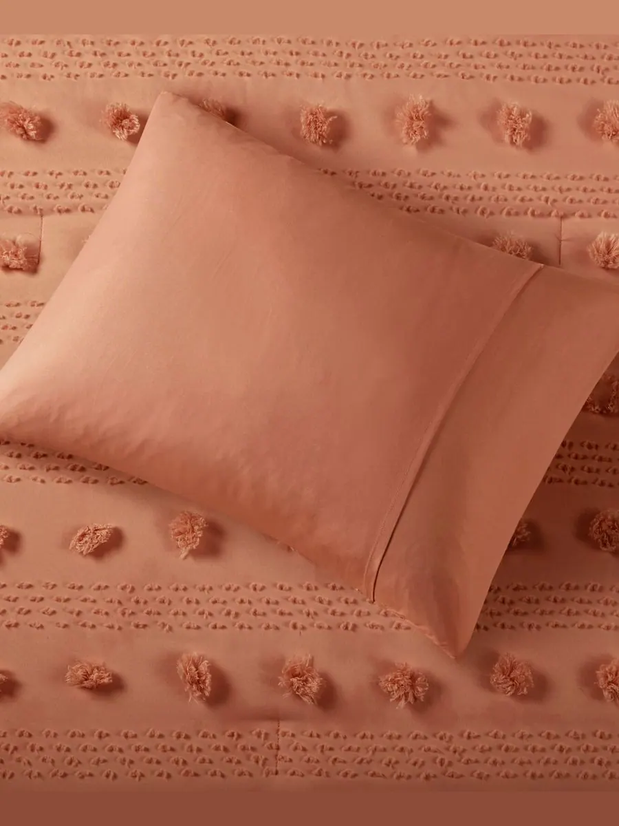 Комплект постельного белья Lucy Clip Jacquard из 3 предметов, размер King/California King — изображение 8 из 8, красный