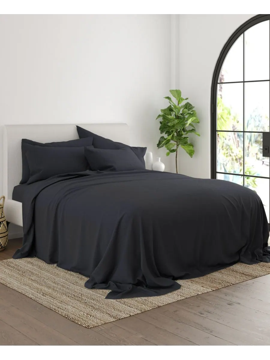 Комплект постельного белья Solids in Style из 4 предметов, размер Twin XL Ienjoy Home — изображение 3 из 5, черный