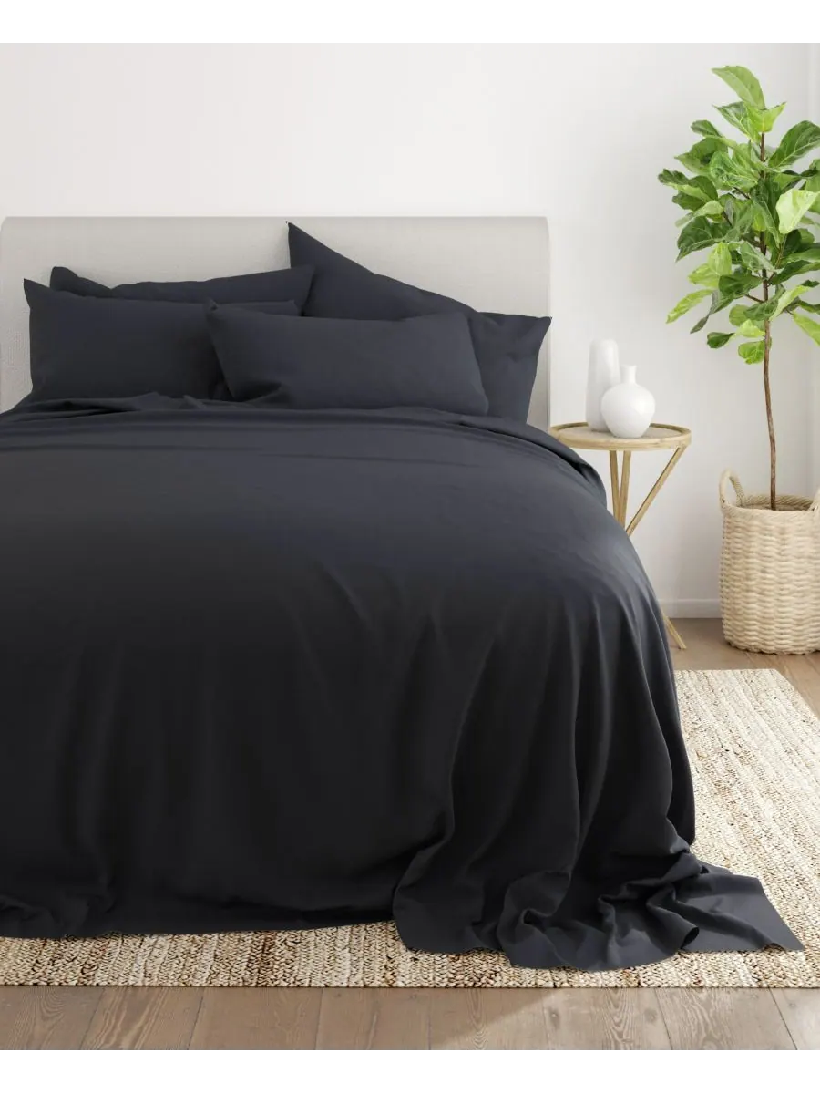 Комплект постельного белья Solids in Style из 4 предметов, размер Twin XL Ienjoy Home — изображение 4 из 5, черный