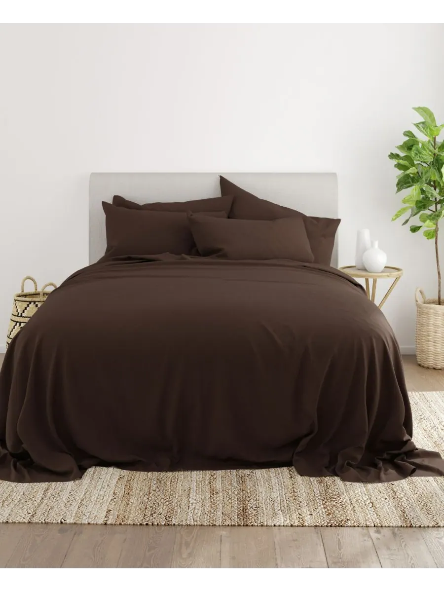 Комплект постельного белья Solids in Style из 4 предметов, размер Twin XL Ienjoy Home — изображение 2 из 5, шоколад
