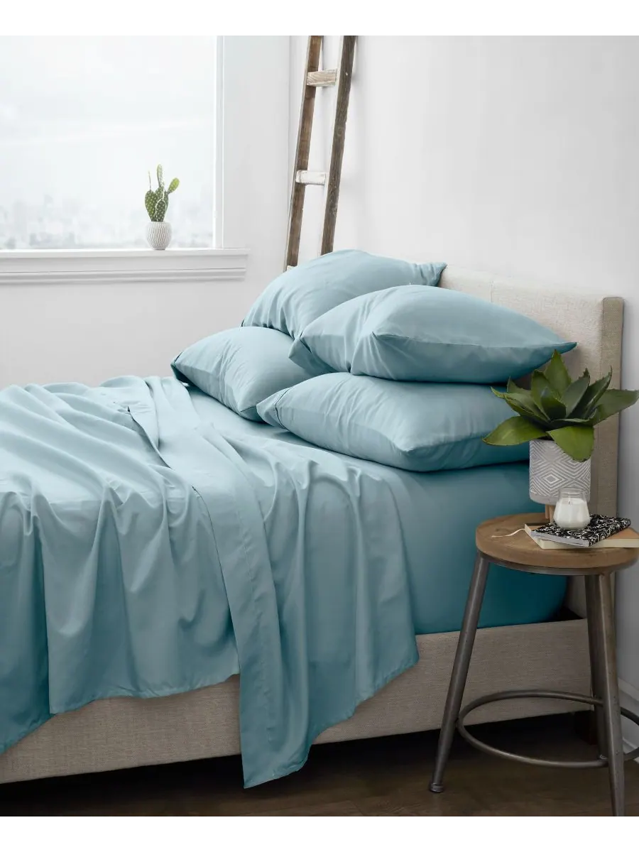 Комплект постельного белья Solids in Style из 4 предметов, размер Twin XL Ienjoy Home — изображение 3 из 3, океанский