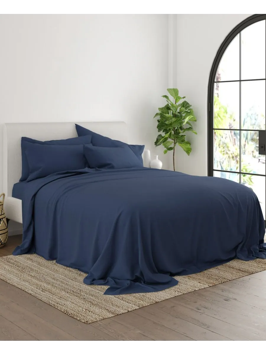 Комплект постельного белья Solids in Style из 4 предметов, размер Twin XL Ienjoy Home — изображение 3 из 5, темно-синий