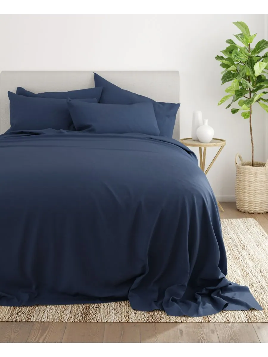Комплект постельного белья Solids in Style из 4 предметов, размер Twin XL Ienjoy Home — изображение 4 из 5, темно-синий