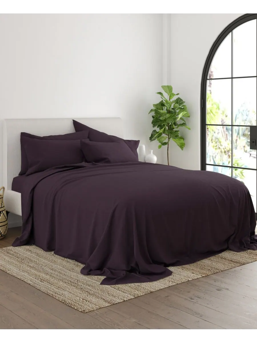 Комплект постельного белья Solids in Style из 4 предметов, размер Twin XL Ienjoy Home — изображение 3 из 5, фиолетовый