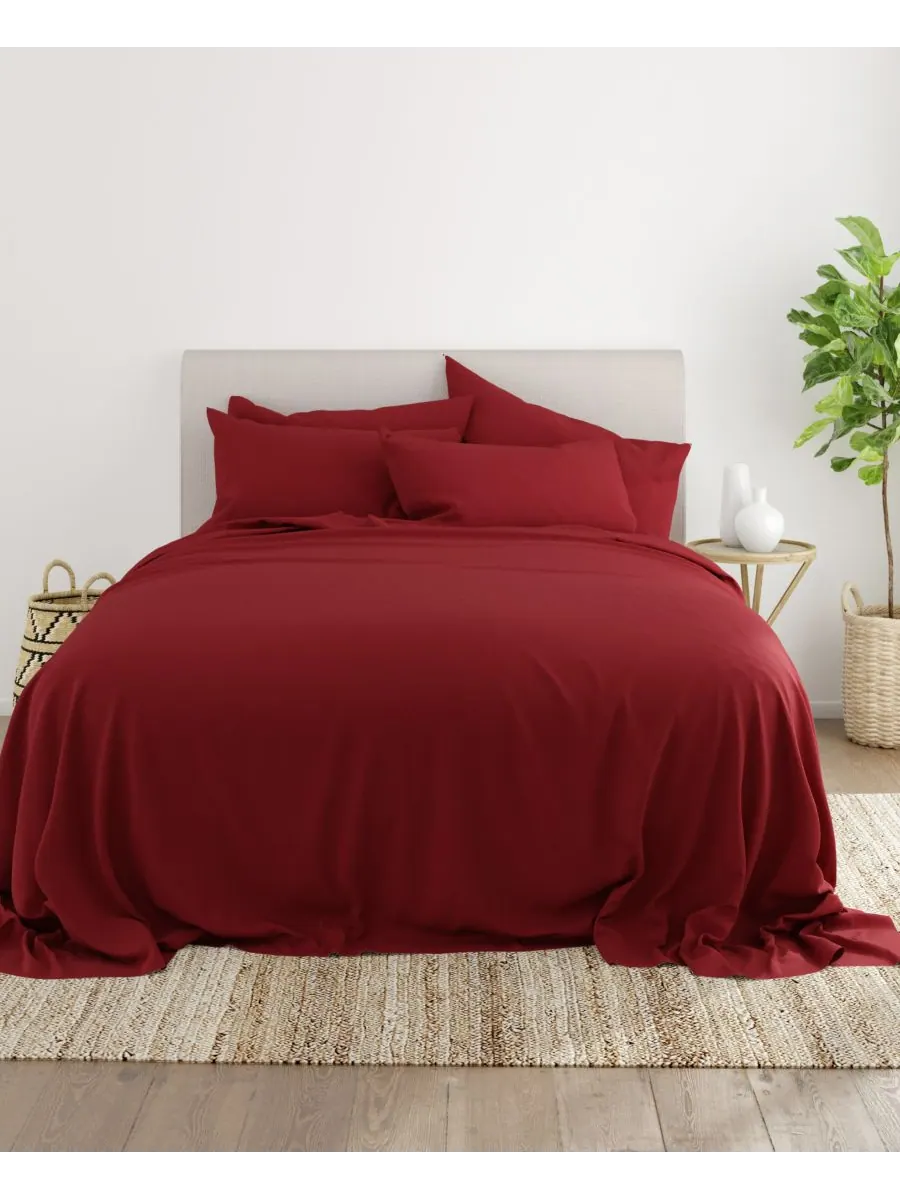 Комплект постельного белья Solids in Style из 4 предметов, размер Twin XL Ienjoy Home — изображение 2 из 5, бордовый
