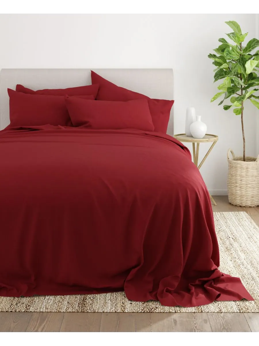 Комплект постельного белья Solids in Style из 4 предметов, размер Twin XL Ienjoy Home — изображение 4 из 5, бордовый