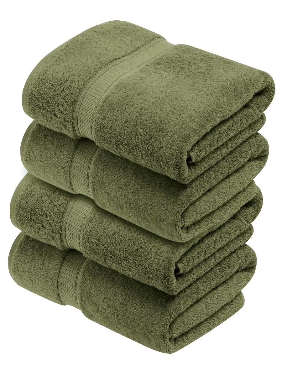 Набор из 4 банных полотенец из египетского хлопка Superior, Forest Green, 4 Piece Bath Towel Set — изображение 1 из 9