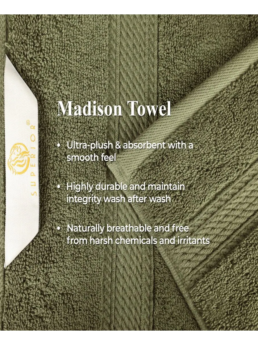 Набор из 4 банных полотенец из египетского хлопка Superior, Forest Green, 4 Piece Bath Towel Set — изображение 3 из 9