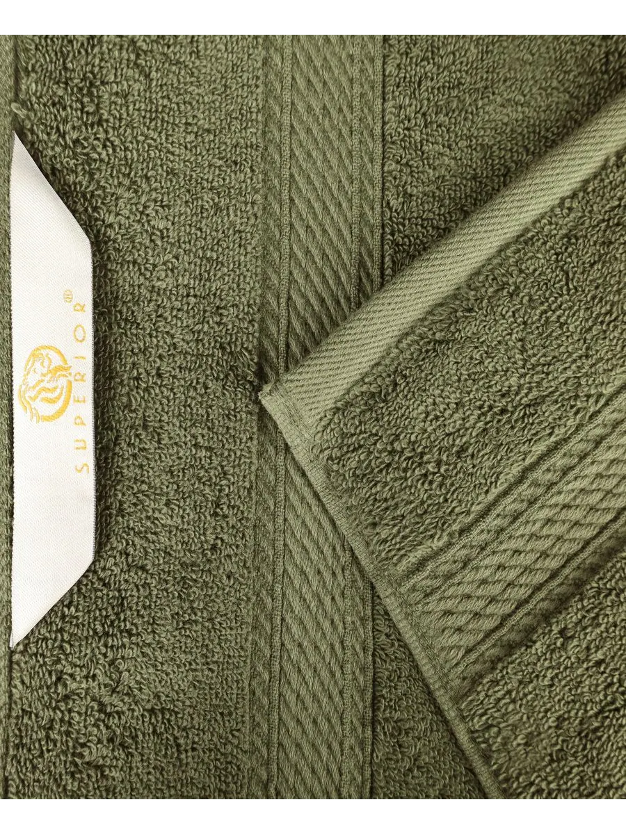 Набор из 4 банных полотенец из египетского хлопка Superior, Forest Green, 4 Piece Bath Towel Set — изображение 9 из 9
