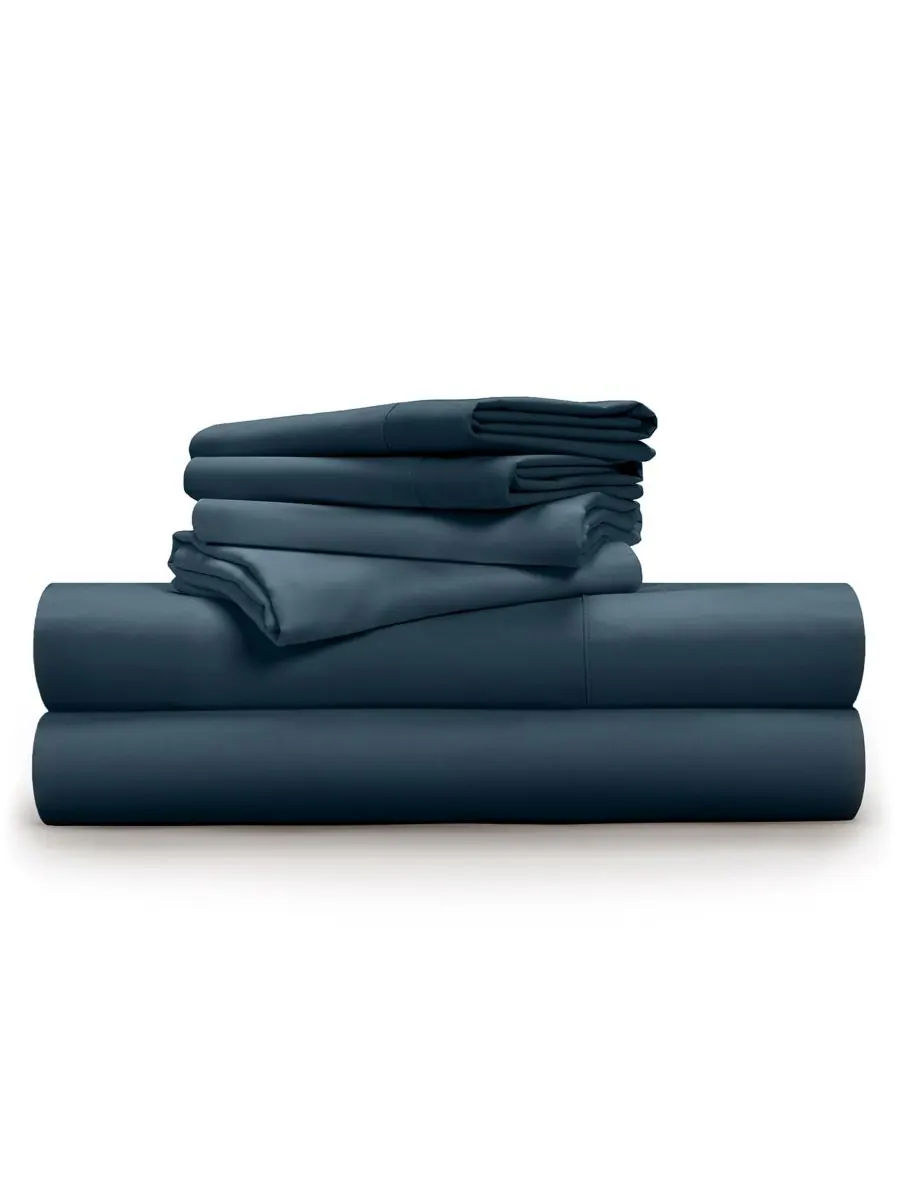 Комплект постельного белья Tencel Soft & Smooth, 6 предметов, размер California King Pillow Guy — изображение 1 из 3, синий