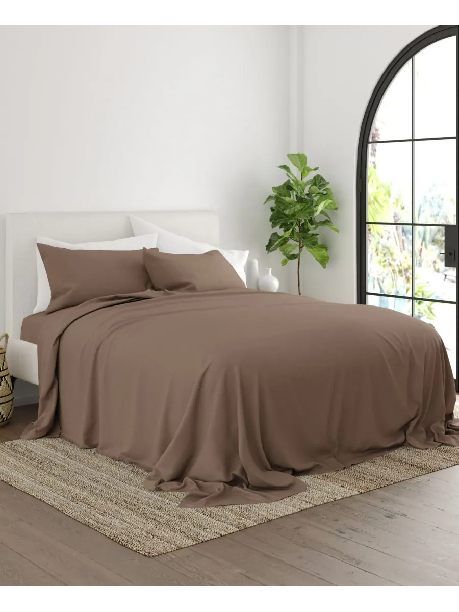 Комплект постельного белья Style Simplified из 4 предметов, размер Queen Ienjoy Home — изображение 2 из 6, тауп