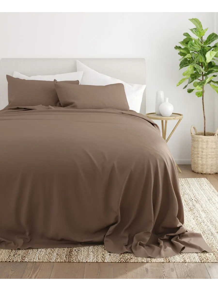Комплект постельного белья Style Simplified из 4 предметов, размер Queen Ienjoy Home — изображение 3 из 6, тауп
