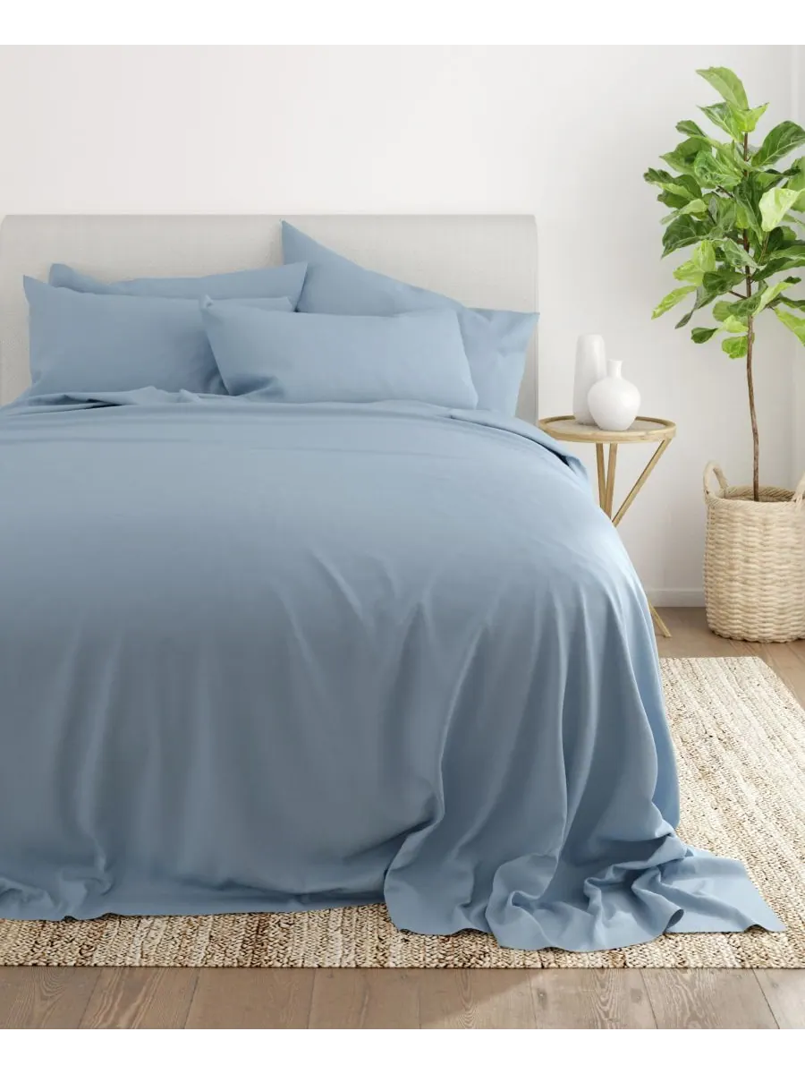 Комплект постельного белья Style Simplified из 4 предметов, размер Queen Ienjoy Home — изображение 4 из 5, светлый синий