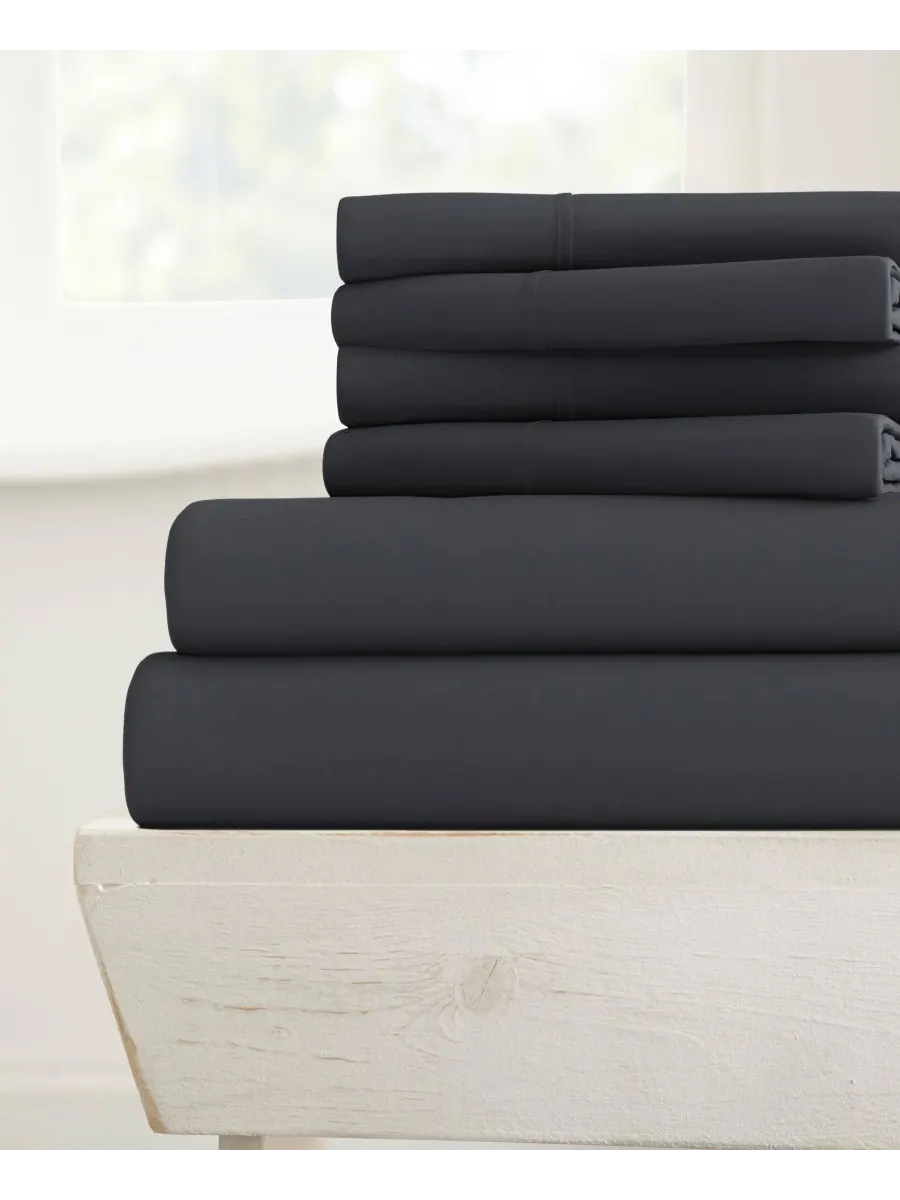 Комплект постельного белья Solids in Style из 4 предметов, размер Twin Ienjoy Home — изображение 1 из 5, черный