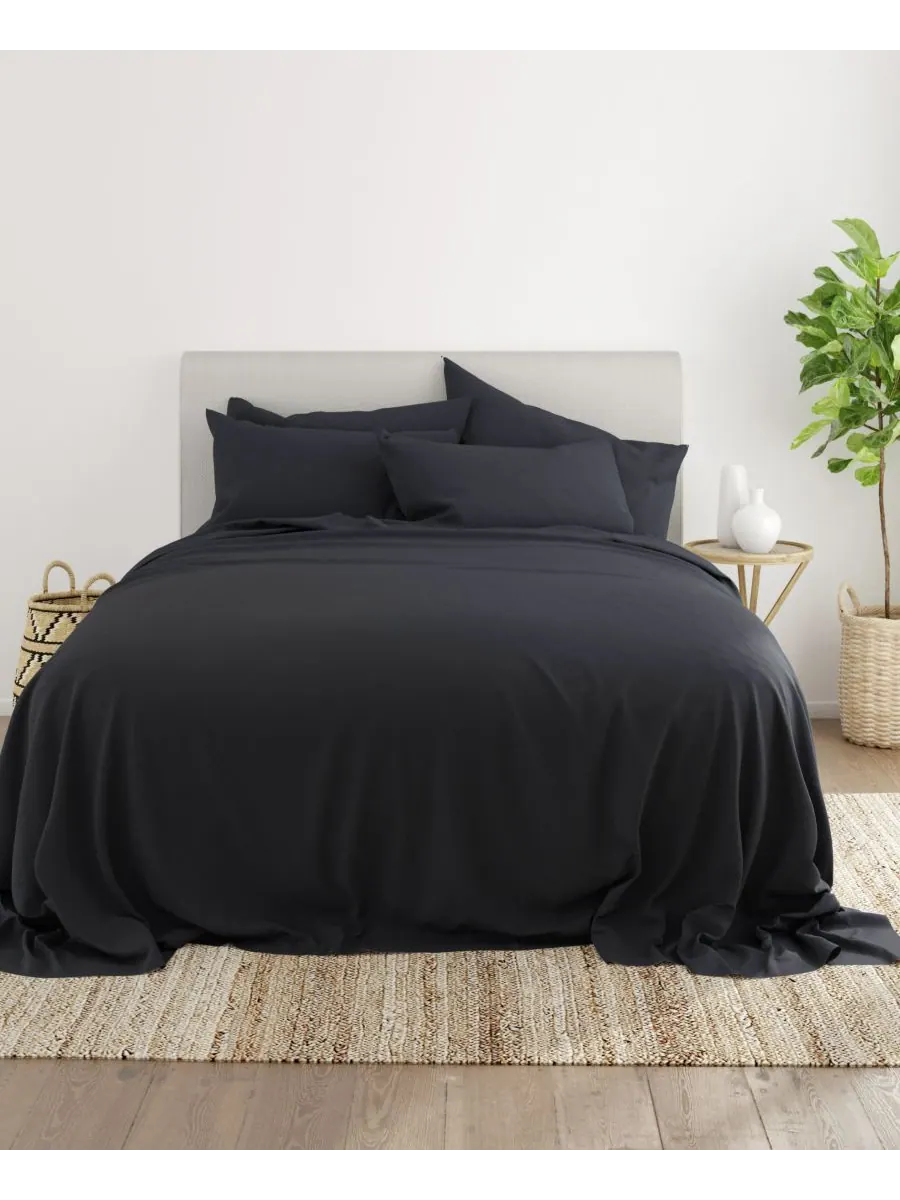 Комплект постельного белья Solids in Style из 4 предметов, размер Twin Ienjoy Home — изображение 2 из 5, черный