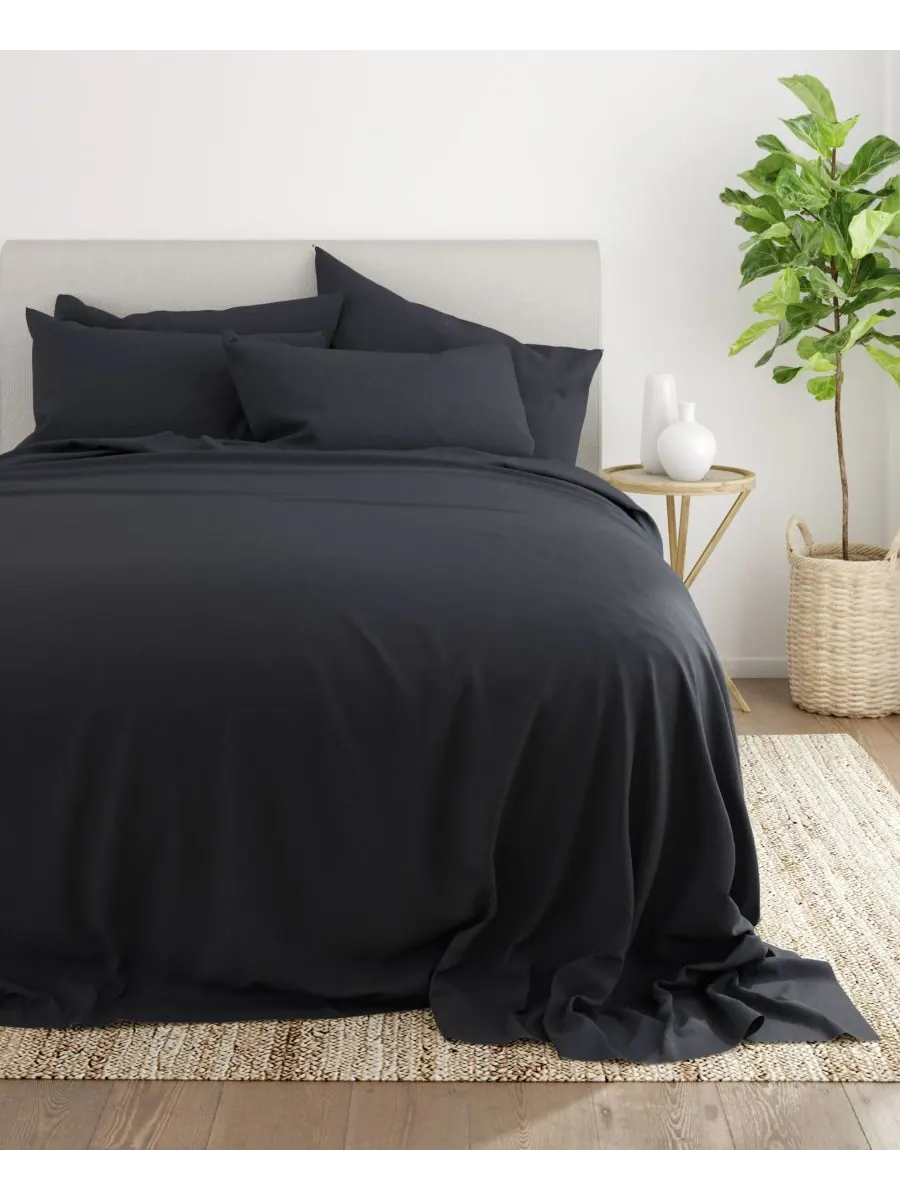 Комплект постельного белья Solids in Style из 4 предметов, размер Twin Ienjoy Home — изображение 4 из 5, черный