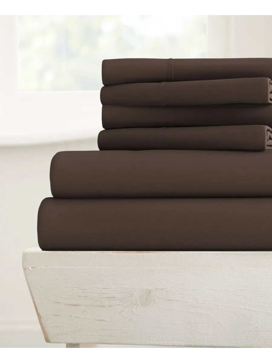 Комплект постельного белья Solids in Style из 4 предметов, размер Twin Ienjoy Home — изображение 1 из 5, шоколад