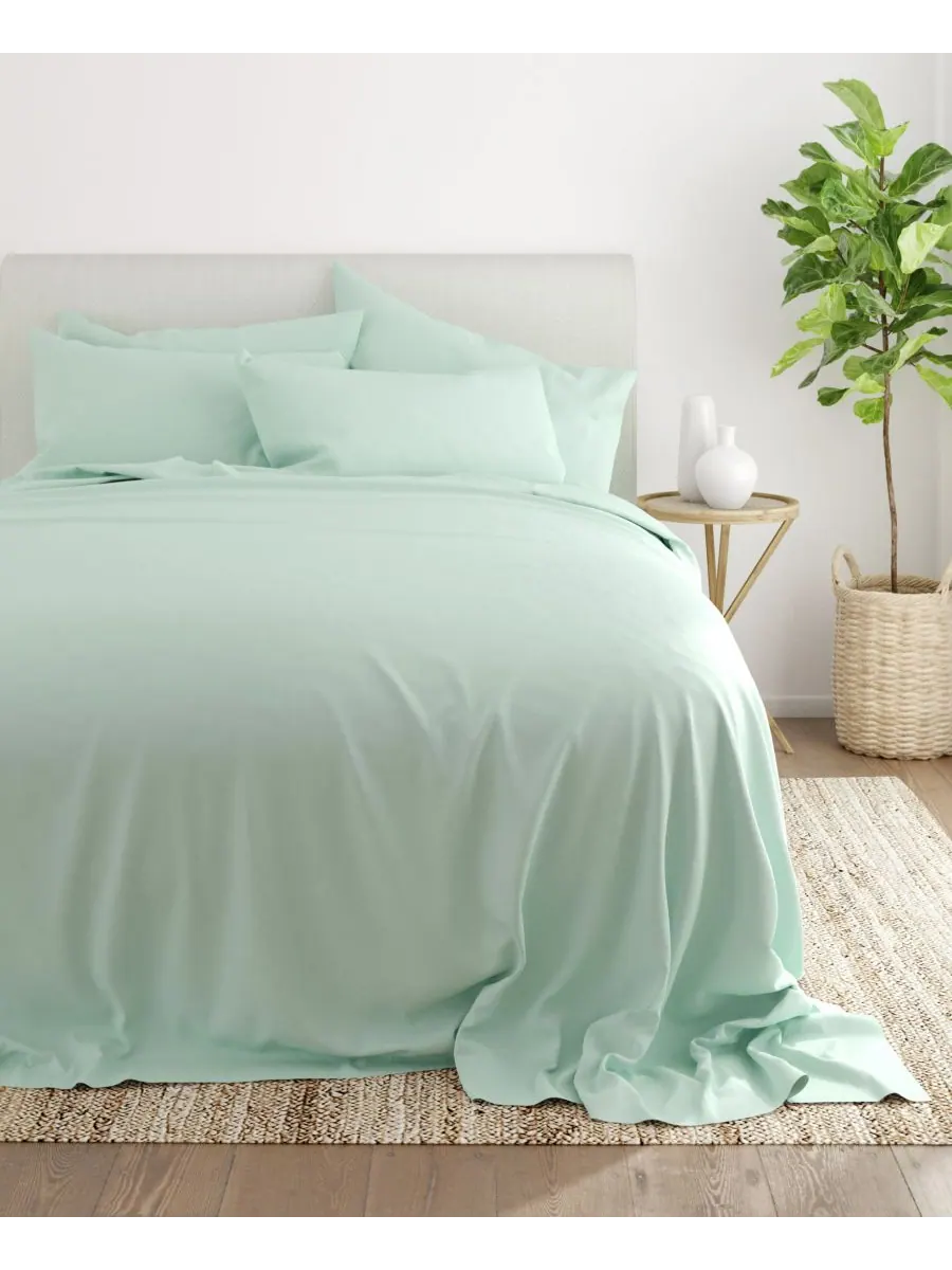 Комплект постельного белья Solids in Style из 4 предметов, размер Twin Ienjoy Home — изображение 4 из 5, мята
