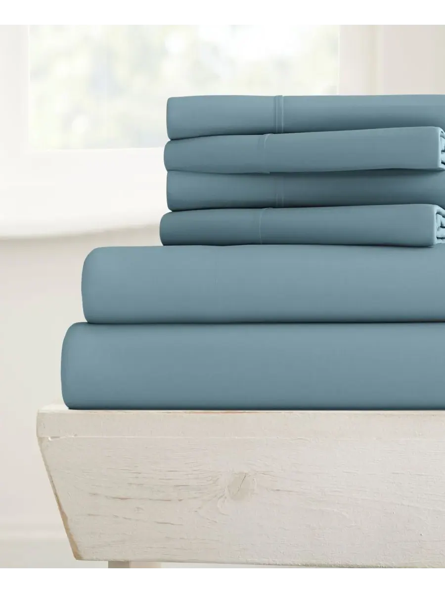 Комплект постельного белья Solids in Style из 4 предметов, размер Twin Ienjoy Home — изображение 1 из 3, океанский