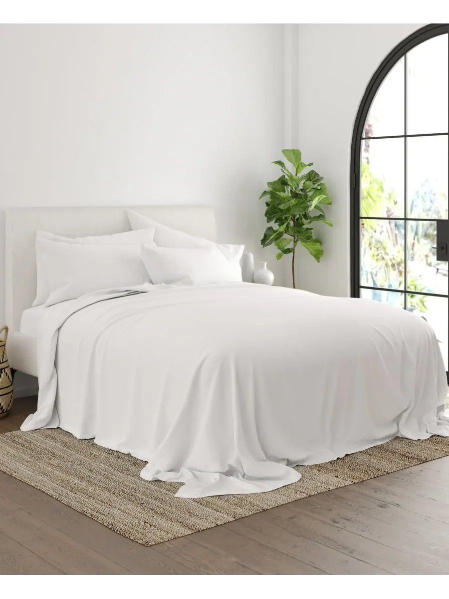 Комплект постельного белья Solids in Style из 4 предметов, размер Twin Ienjoy Home — изображение 3 из 5, белый